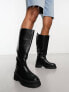 Фото #2 товара Raid Challenge chunky flat knee boots in black