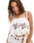 Reclaimed Vintage cami top with floral tablecloth embroidery in white weiß, 32 - фото #1