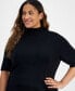 ფოტო #3 პროდუქტის Plus Size Half-Sleeve Turtleneck