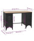 Фото #5 товара Double Pedestal Desk Solid Fir wood and Steel 47.2"x19.7"x29.9"