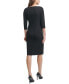 Women's Foldover-Neck Front-Slit Sheath Dress