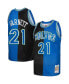 Men's Kevin Garnett Black, Blue Minnesota Timberwolves Hardwood Classics 1995-96 Split Swingman Jersey