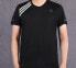 Фото #3 товара adidas 条纹跑步训练短袖T恤 国际版 男款 黑色 / Футболка Adidas T ED9294