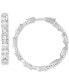 EFFY® Diamond Baguette & Round Medium Hoop Earrings (2-1/10 ct. t.w.) in 14k White Gold, 1.2"