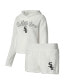 ფოტო #1 პროდუქტის Women's Cream Chicago White Sox Fluffy Hoodie Top and Shorts Sleep Set