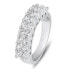 Sparkling silver ring with clear zircons RI067W