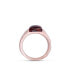 ფოტო #5 პროდუქტის Red Pietersite Gemstone Hammered Texture Rose Gold Plated SIlver Men Signet Ring