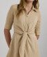 ფოტო #4 პროდუქტის Petite Tie-Front Shirtdress