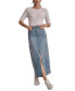 Фото #6 товара Women's Denim Slit-Front Maxi Skirt