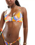 Фото #6 товара ASOS DESIGN mix and match square neck skinny strap bikini top in vibrant abstract print