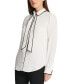 Фото #5 товара Petite Piped-Trim Button-Up Blouse, Created for Macy's