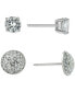 ფოტო #2 პროდუქტის 2-Pc. Set Cubic Zircona Solitaire & Cluster Stud Earrings in Sterling Silver, Created for Macy's