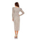 Фото #2 товара Women's Beaded Lace Long Sleeve Midi Dress