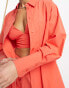 Фото #2 товара Signature 8 co-ord oversized shirt in orange