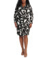 Фото #3 товара Plus Size Printed Long-Sleeve Sarong Dress