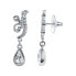 ფოტო #1 პროდუქტის Silver-Tone Crystal Teardrop Swirl Earrings