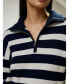 Фото #2 товара Women's Collared Quarter-Zip Wool Sweater for Women