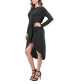 ფოტო #3 პროდუქტის Women's Long Sleeve Knee Length Dress