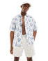 Фото #1 товара ONLY & SONS relaxed fit shirt with shell print in off white