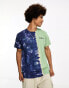 Kavu Klear Above Etch Art ts-hirt in tie dye navy/ green, S - фото #2