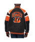 Фото #2 товара Men's Black Cincinnati Bengals Faux Suede Raglan Full-Zip Varsity Jacket