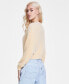 Фото #2 товара Women's Cat Fuzzy Drop-Shoulder Cropped Cardigan