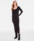 Фото #1 товара Women's Scoop-Neck Rib-Knit Maxi Dress, Created for Macy's