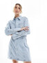 Calvin Klein Jeans Belted Denim Shirt Dress in Denim Light