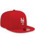 Фото #4 товара Men's Red New York Mets Logo White 59FIFTY Fitted Hat