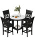 5-Piece Counter Height Dining Set with Faux Marble Table & PU-Leather Chairs