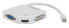 Фото #4 товара Manhattan Mini DisplayPort 1.2 to HDMI - DVI and VGA Adapter Cable (3-in-1) - 25cm - White - Male to Female - Passive - HDMI 4K@30Hz - VGA and DVI 1080p@60Hz - Equivalent to MDP2VGDVHDW - Compatible with DVD-D - Three Year Warranty - Blister - 0.25 m - Mini Display
