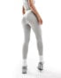 ASOS 4505 ruched front high waist gym leggings in grey marl Серый, 36 - фото #3