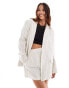 ASOS DESIGN relaxed blazer with linen in stripe