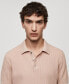 Фото #3 товара Men's Openwork Knit Cotton Polo