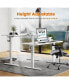 Electric Height Adjustable Standing Desk, Sit To Stand Ergonomic Computer Desk, White, 55" X 24"