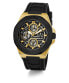 Фото #2 товара Guess Herren Armbanduhr 44 mm Armband Silikon 2-TONE CASE BLACK SILICONE GW0577G2