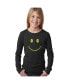 Big Girl's Word Art Long Sleeve T-Shirt - Be Happy Smiley Face