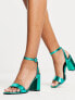 Фото #3 товара RAID Wink block heel sandals in teal metallic