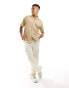 Jack & Jones oversized textured revere collar shirt in beige ROGGENFELDER, XXL - Chest 120cm - фото #3