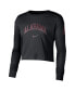 Фото #2 товара Women's Black Alabama Crimson Tide 2-Hit Cropped Long Sleeve Logo T-shirt