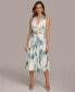 ფოტო #1 პროდუქტის Women's Printed Waist-Wrap Midi Dress