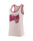 Фото #3 товара Women's White and Red Washington Nationals Pinstripe Scoop Neck Tank Top