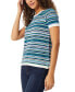 ფოტო #3 პროდუქტის Women's Striped Scoop-Neck Sweater
