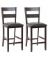 Фото #1 товара 2-Pieces Bar Stools Counter Height Chairs w/ PU Leather Seat