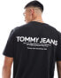 Фото #1 товара Tommy Jeans classic linear back print t-shirt in black