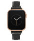 Фото #1 товара Ремешок для часов Anne Klein женский из премиальной кожи, совместимый с Apple Watch 42/44/45/Ultra/Ultra 2 черный