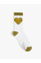Slogan İşlemeli Soket Çorap