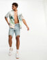 Фото #3 товара Abercrombie & Fitch short sleeve revere collar scenic print mesh shirt in multi