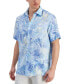 Фото #1 товара Men's Gado Leaf-Print Short-Sleeve Linen Shirt, Created for Macy's