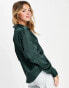 JDY satin shirt in emerald green